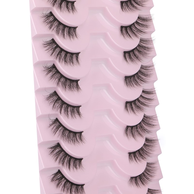 FANXITON Half Lashes Natural Look Wispy 10 Pairs Cat Eye