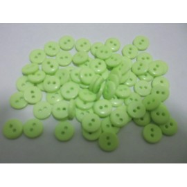 100 Light Green Round Resin 9mm Buttons with 2 Sewing Holes. for Art, Scrapbooking, and Many Other Crafts