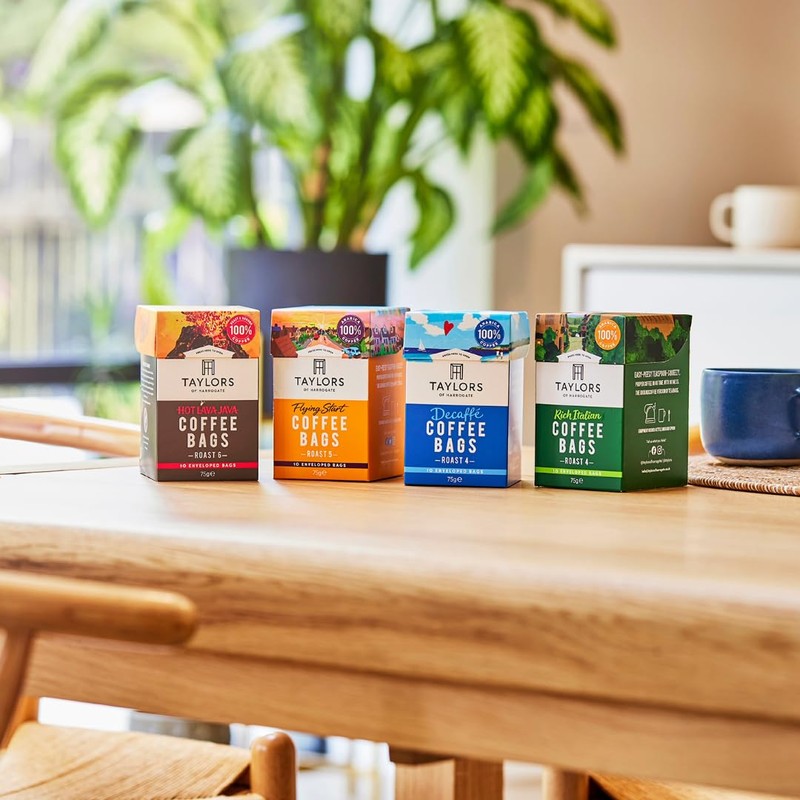 Taylors of Harrogate Flying Start Coffee Bags 10 Enveloped Bags,