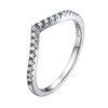 Prosilver Sterling Silver Stacking Rings for Teen Girls Wishbone Diamond