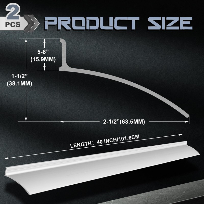 Hicarer 2 Pcs 40 Inch Door Rain Drip Cap Guard