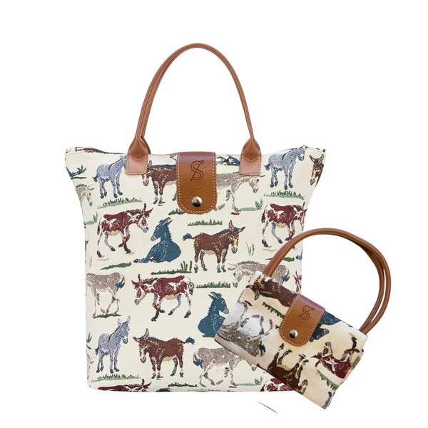 Signare Tapestry Foldable Tote Bag Reusable Shopping Bag Grocery Bag