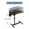 Hovadova Overbed Table WheelsHeight Adjustable Over Bed Bedside Desk 2