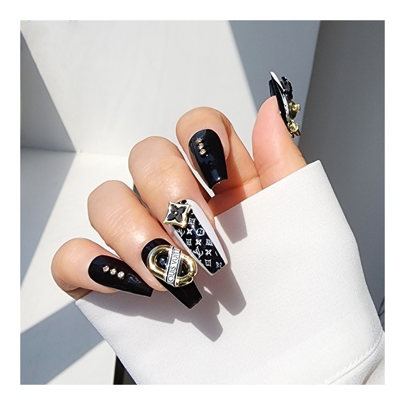 Gold Rabbit Handmade Nail Tips - Natural / 골드 래빗