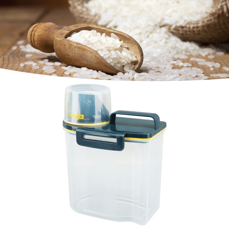 Rice Storage Container, Clear PP Plastic Grain Storage Container with