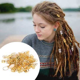 Cuentas Doradas para Rastas, 110 Uds., Cuentas para Rastas, Puños, Anillos para el Cabello Trenzados, Decoración para Mujeres y Hombres, Peinado