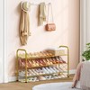 Hoctieon 3 Tier Durable Mesh Style Shoe Rack, Entryway Shoe