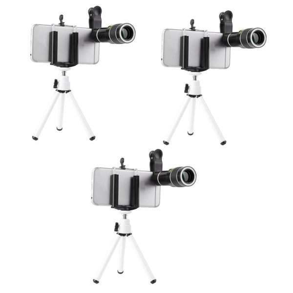 ABOOFAN 3pcs Set Phone Camera Lens 20x Universal Clip-on Telephoto