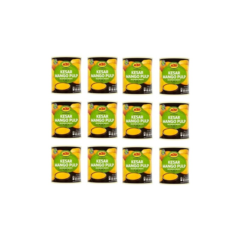KTC Kesar Mango Pulp Tin 850g (Pack of 12)