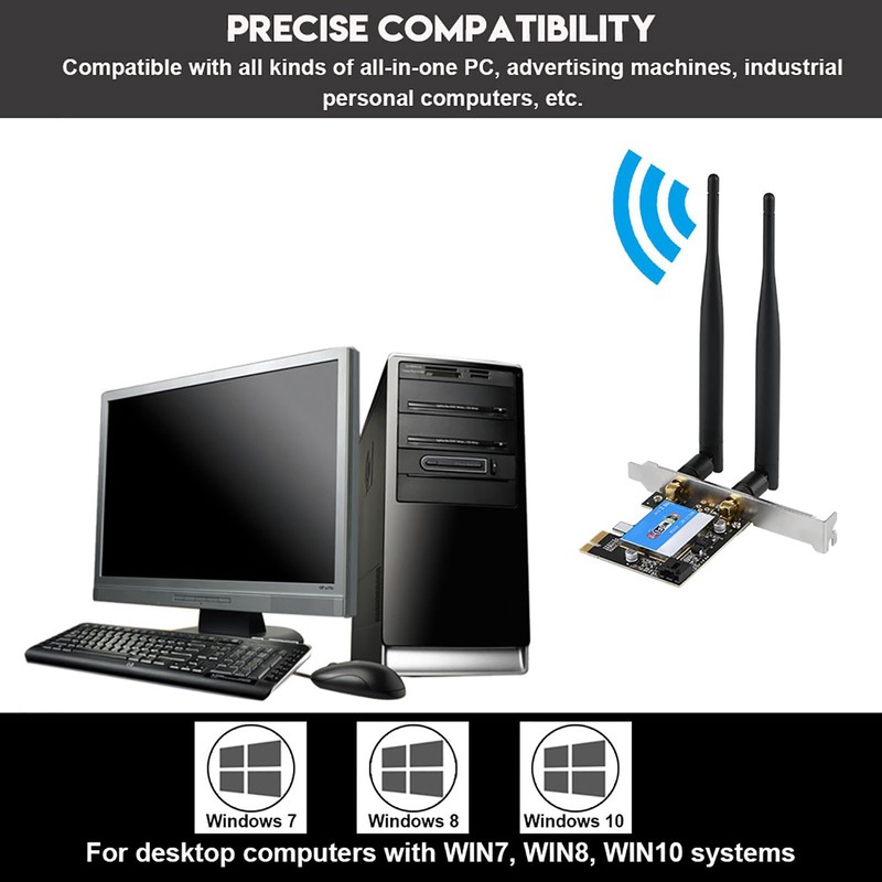 Verdthos Tarjeta de Red PCIE, Tarjeta WiFi para PC, Banda