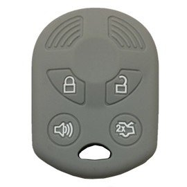 KAWIHEN Silicone Key Fob Cover Compatible with Ford Lincoln Mercury 4 buttons OUCD6000022 164-R8046 164-R7040 CWTWB1U722 (Gray)