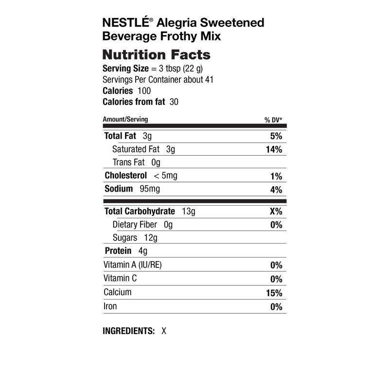 Nestle Alegria, Sweetened Beverage Frothy Mix , 32-Ounce Package