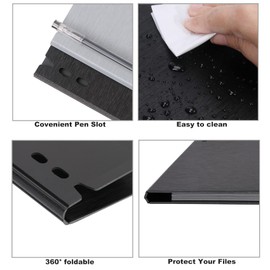 BOMKEE A4 Foldover Clipboard (4 Pack), Clipboards File Folder Flip Writing Pad Profile Clips PVC Fold Over Hardback Clip Boards Form Organizer for Business, Office, School, Hospital