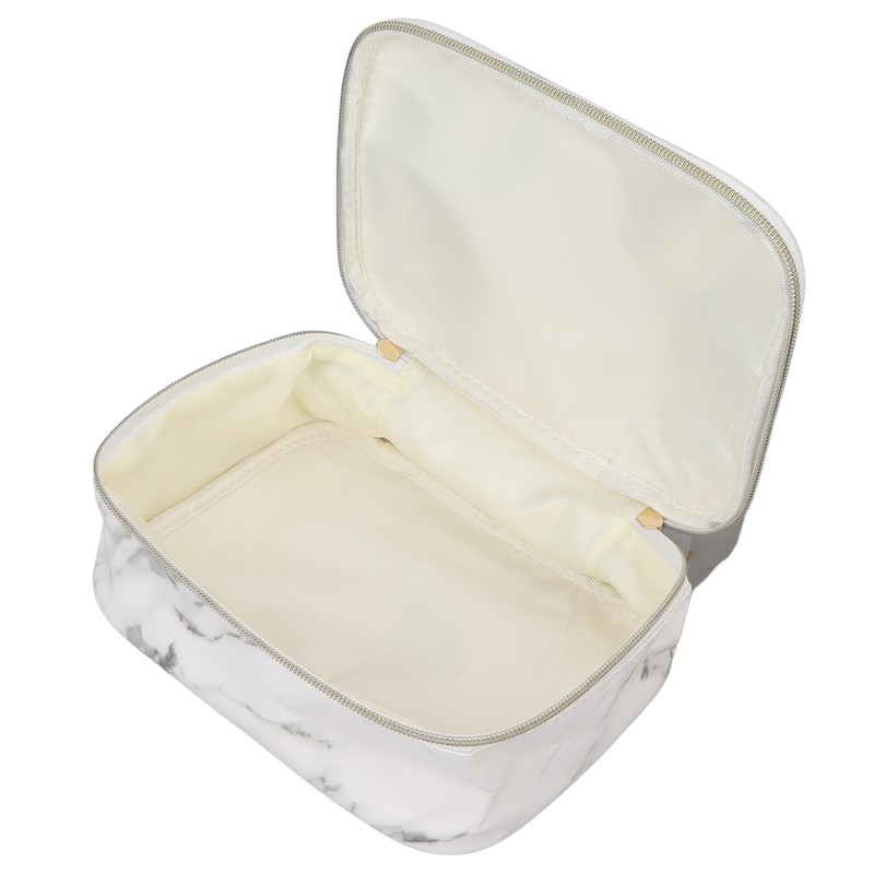 3Pcs Women Cosmetic Bag Marble Print Makeup Case Storage Handbag