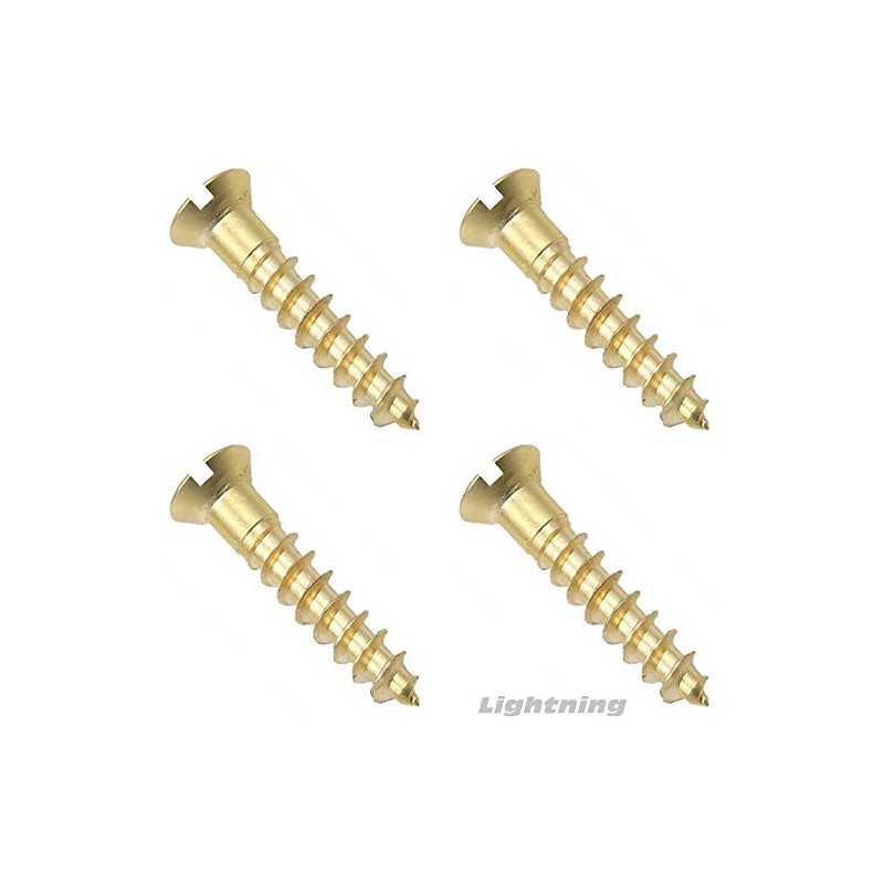 Slotted Flat Head Wood Screw Solid Commercial Brass #1X3/8 Qty