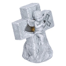 Angel Statue Hollow Design Cute Appearance Environmentally Friendly Resin Light Nativity Sculpture for Decorations Gifts(SCS-RC083-B )
