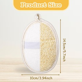 MBAIYO 2Pcs Natural Exfoliating Loofah Body Scrubber, Bath Loofah Sponge Shower Scrubber for Body and Face Exfoliating Shower Sponge for Men Women Skin Care