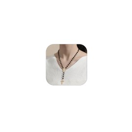Rosary Necklace Cross Necklace for Women Baptism Faith Gifts Charm Necklace Colorful Cross Pendant Necklace
