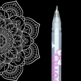 Pack 12 Bolígrafo Tinta Blanca Gel Queen Para Hoja Negra 0.8mm