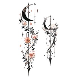BeyondTattoos 5 Sheets Lotus Flower Tattoos Arrow Tattoos Moon Tattoos Fake Tattoos Lotus Moon 5