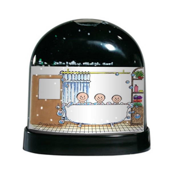PrintedPerfection.com Personalized Tub Time - Three Children Snow Globe Gift
