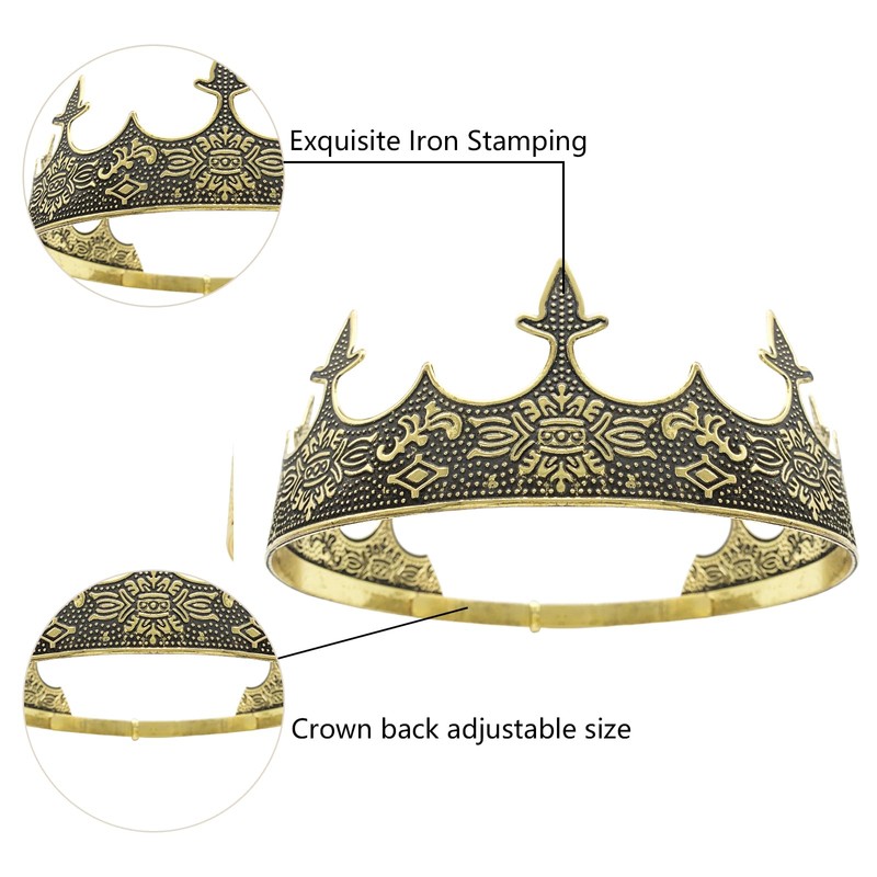 XEUZK King Crown for Men Crowns Tiara for Birthday Party