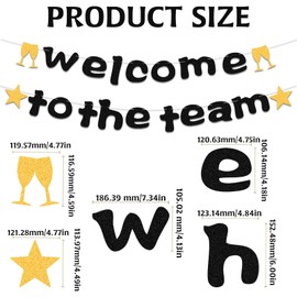 Welcome Back Home Banner Welcome to The Team Banner, Hangable Welcome Sign Party, Wedding, Festival Decorations, Glittery New Employee Member Office, Living Room, Stair Railing, Dance Party, Wall