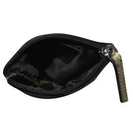 ili New York Smooth Leather Soft Eyeglass Case, Zip Closure with RFID Blocking Lining, Travel-Friendly in Vibrant Colors, Black/Light Gold