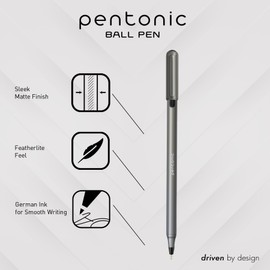 Pentonic Ballpoint Pens, 25 Count, 10 Assorted Ink Colors, 1.0 mm Medium Point, Smooth Writing For Journaling & Note Taking (PEN12127)