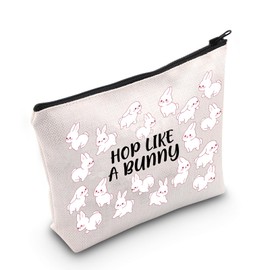 MNIGIU Rabbit Lover Gift Hop Like A Bunny Makeup Bag Humors Bunny Gift Bunny Owner Gift Animal Lover Gift Pet Rabbit Gift