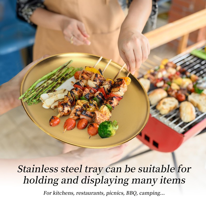 YEUIKERR 8 Pieces Gold Pizza Pan Bulk 12 inch Stainless