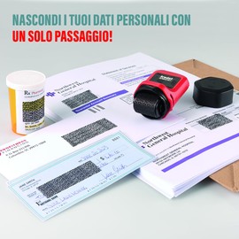 Trodat ID Protector+ Rollerball Pen (Red) - Privacy Roller Stamp with Integrated Package & Letter Opener (3-in-1) - Includes 3 Refill Inks