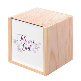 Fabulous Holzkiste – Flower Girl Kalligraphie Hochzeit Braut (10 x 10 x 10 cm)