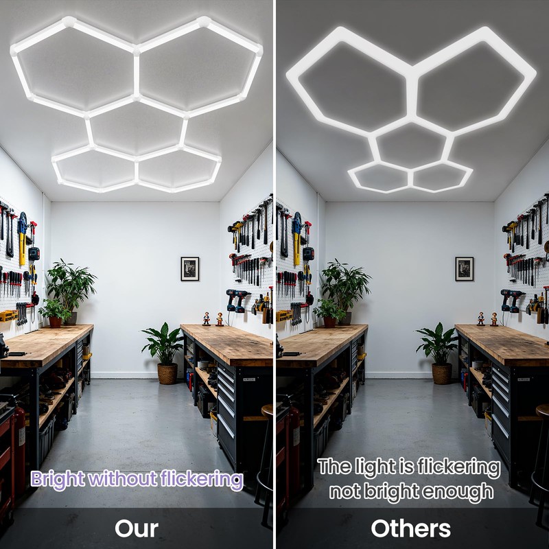 X-Litall Hexagon Garage Light - 25 Pack Garage Lights Ceiling