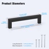 KNOBWELL 10 Pack 5" Matte Black Modern Cabinet Handles Stainless