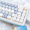 COOMICKEY Blue White MOA Profile Custom PBT Keycaps 132 Keys
