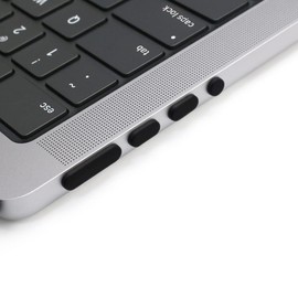 ProElife 7 Pcs Anti Dust Dirt Plug Cups Set for 2023-2021 MacBook Pro 14.2 inch 16.2 inch M3 M2 M1 Pro/Max (Model: A2779/A2442/A2780/A2485) Accessory Silicone Anti Dirt Protective Cover (Black)