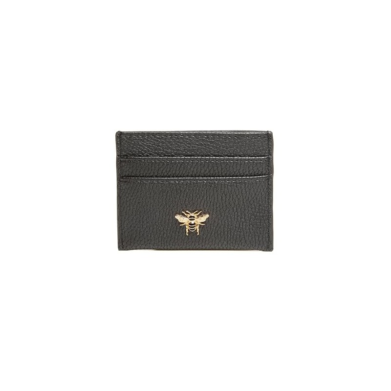 Alice Wheeler Bee Vegan Leather Small Card Holder (Black)