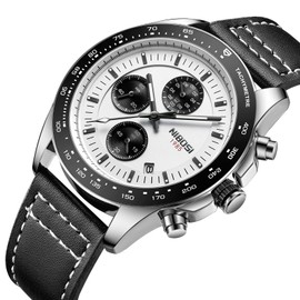 NIBOSI Herrenuhren Analogue Quartz Armbanduhr für männer Braun Herrenuhr Fashion Business wasserdichter Chronographen mit Edelstahl Lederarmband