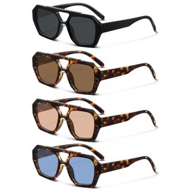 KUGUAOK Retro Aviator Sunglasses for Women 70s Design Style Hexagonal Sun Glasses UV Protection Travel Trendy Shades