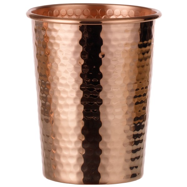 DEMMEX (Set of 2) Stunning 1mm Thickest Solid Unlined Uncoated Hammered Copper Water Moscow Mule Tumbler, Large 18 Ounces