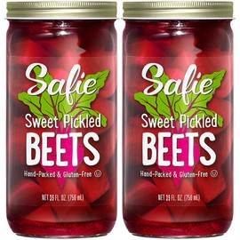 Safie Beets Home Style Sweet Pickled Beets, 35oz Glass Jar (Pack of 2, Total of 70 Oz)
