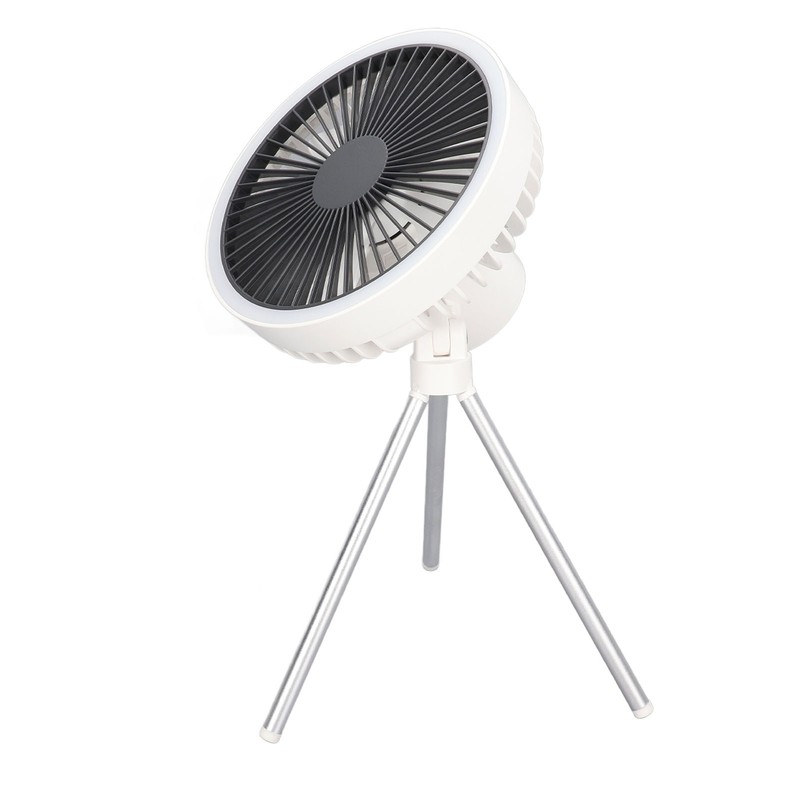 Tripod Desk Fan with Light USB Rechargeable Battery Operated 3