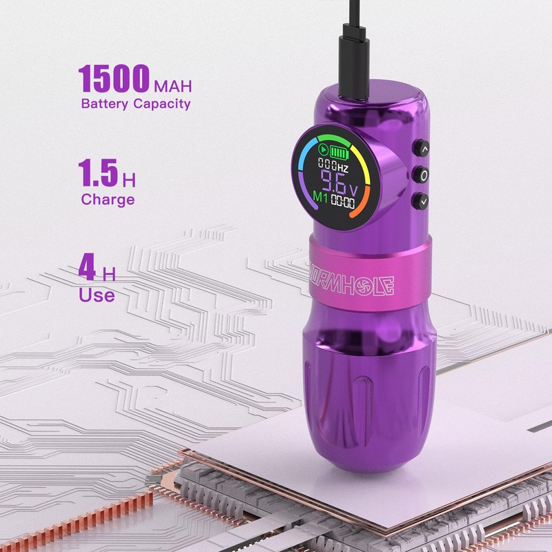 Wormhole Tattoo Gun Kit Wireless Tattoo Kit Tattoo Machine with
