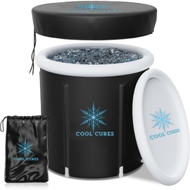 Coolcures Portable XL Ice Bath Tub - 105 Gal Ice Plunge Tub for Athletes, Recovery & Hot/Cold Therapy - Easy Setup Cold Plunge Tub with Lid & 5-Layer Insulation - Fast Drainage Inflatable Ice Bath