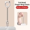 Metal Cat Head Phone Finger Grip Ring Chain Lanyard Keychain