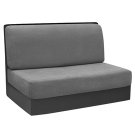 Pack of 2 Camper Cushion Covers, 1 Set Stretch Covers, Couch, RV Seat Covers, Caravan Cushion, Sofa Seat Cushion Covers, RV Seat Covers for Trailers, Motorhome Seat, Washable (Light Grey)