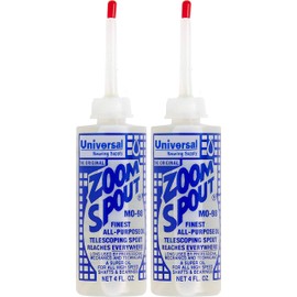 Universal Sewing Machine Oil in Zoom Spout Oiler – Lily White Oil (Stainless) for Sewing Machines, Textile Machinery and Parts (2 Bottles)