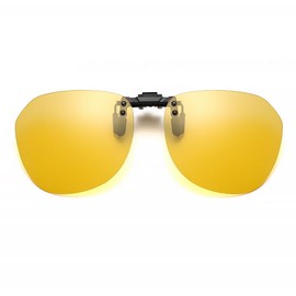 2023 New Clip on Polarized Sunglasses, Night vision polarizer, dedicated for driving，Frameless Men's and Women's Sunglasses (Yellow)