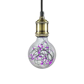 Sunlite G25 Globe Shaped Bulb, 30 Purple LED Fairy Lights Inside, Medium (E26) Base, Decorative, Party, Holiday, Kids Room, Patio Lights
